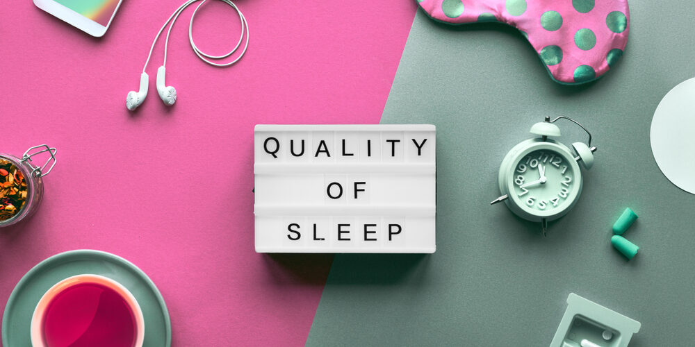 Healthy,Night,Sleep,Creative,Concept.,Sleeping,Mask,,Alarm,Clock,,Earphones, Importance of Sleep Quality