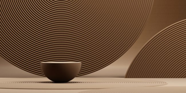 Japanese,Style,Minimal,Background,.,Podium,With,Brown,Background,For a brown bowl with wooden background